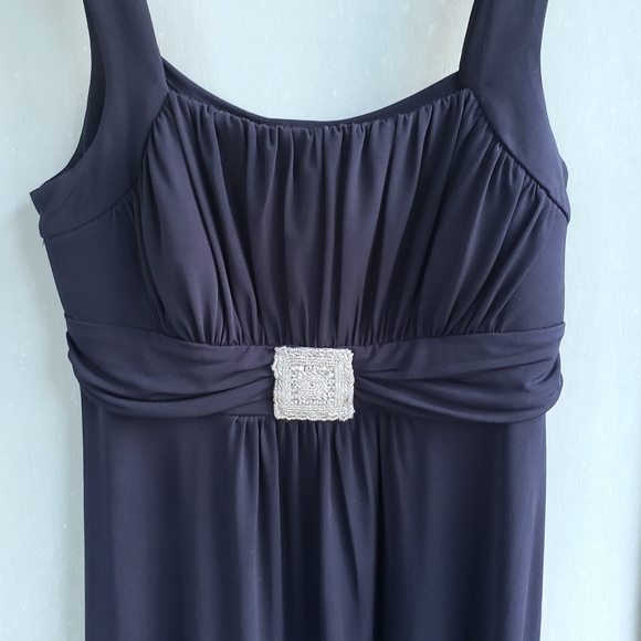 SALE EnFocus Navy beaded floor length gown 14 - Picture 4 of 8